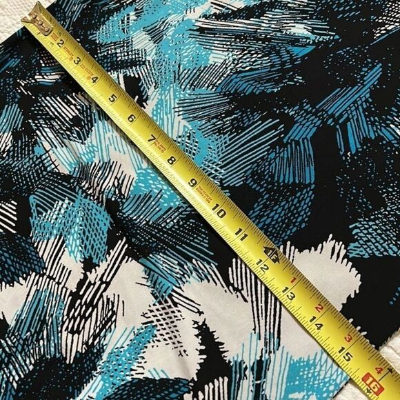 Michael Kors Cold Shoulder Blue and Black and White Mini Dress - Picture 9 of 11